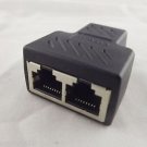 LAN Ethernet Network RJ45 Cable 1 To 2 Female Socket Splitter Connector Adapter