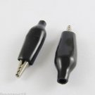 2pcs Battery Clamp Test Probe Alligator Clip With Boot Small Size 27mm Black