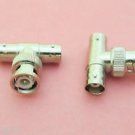T Shape BNC Male Plug to Double 2 BNC Female Splitter Adapter Connector