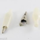 10pcs Battery Clamp Test Probe Alligator Clip With Boot Small Size 27mm White