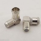 10x Quick F TV Male To F Female In Series Right Angle Coax RF Adapter Connector
