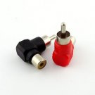 10x RCA Male to RCA Female Jack Nickel Right Angle AV Audio Adapter Red + Black