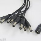 5.5x2.1mm DC Female to 8 Male 2.1mm Power Splitter Jack Cable for CCTV Camera