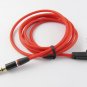 Red 3.5mm Male To 3.5mm Male L Right Angle Stereo Audio AUX Cable f MP3 4Ft 1.2m