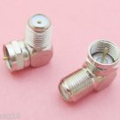 5 x F Male Plug to F Female Jack Right Angle Coaxial TV Adapter Connector Nickel