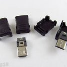10x Micro USB 5 Pin Male Plug T Port Socket Connector & Plastic Cover for DIY