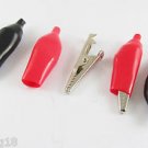 100x Battery Clamp Test Probe Alligator Clip W/Boot Large Size 45mm Black & Red