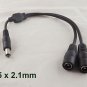 10x CCTV DC Power 1 Male Plug To 2 Female Jack Cable Splitter 5.5x 2.1mm Adapter