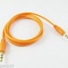 10x Orange 3.5mm 1/8" Male to Male Stereo Audio Aux Cord Extension Cable 1m Gold