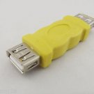 New USB 2.0 A Female TO USB A Female F-F Coupler Cable Adapter Connector Yellow