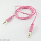 Pink 3.5mm 1/8" Male to Male Stereo Audio Auxiliary Cord Extension Cable 1m Gold