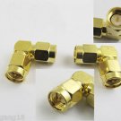 SMA Male Plug to SMA Male Plug Right Angle Coaxial Gold RF Connector Adapter New