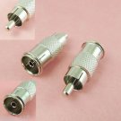 10x IEC TV PAL DVB-T Female to RCA Male Coaxial Straight RF Connector Adapter