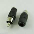 10pcs Black Solder Type RCA Phono Male Plug Audio Video Cable Adapter Connector