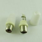 White Solder Type RCA Phono Female Jack Audio Video Cable Adapter Connector New