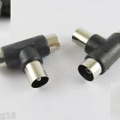10x IEC TV PAL Male To Two Double IEC PAL Female Triple T Coax Adapter Connector