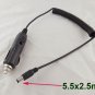 10x Car Cigarette Lighter Power Supply To 5.5 x 2.5mm DC Male Plug Spring Cable