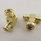 10x RP-SMA Male To Dual Double  2 SMA Female Jack RF Triple T Adapter Connector