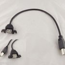 10x USB 2.0 A Female Socket Panel Mount To USB B Male Plug Extension Cable 30cm