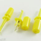 100 Single Hook Clip Mini Grabber Test Probe f SMD IC Multimeter 1.6" 4cm Yellow