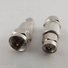 10x F Male Plug to SMA Male Plug Straight Center Coaxial RF Adapter Connector