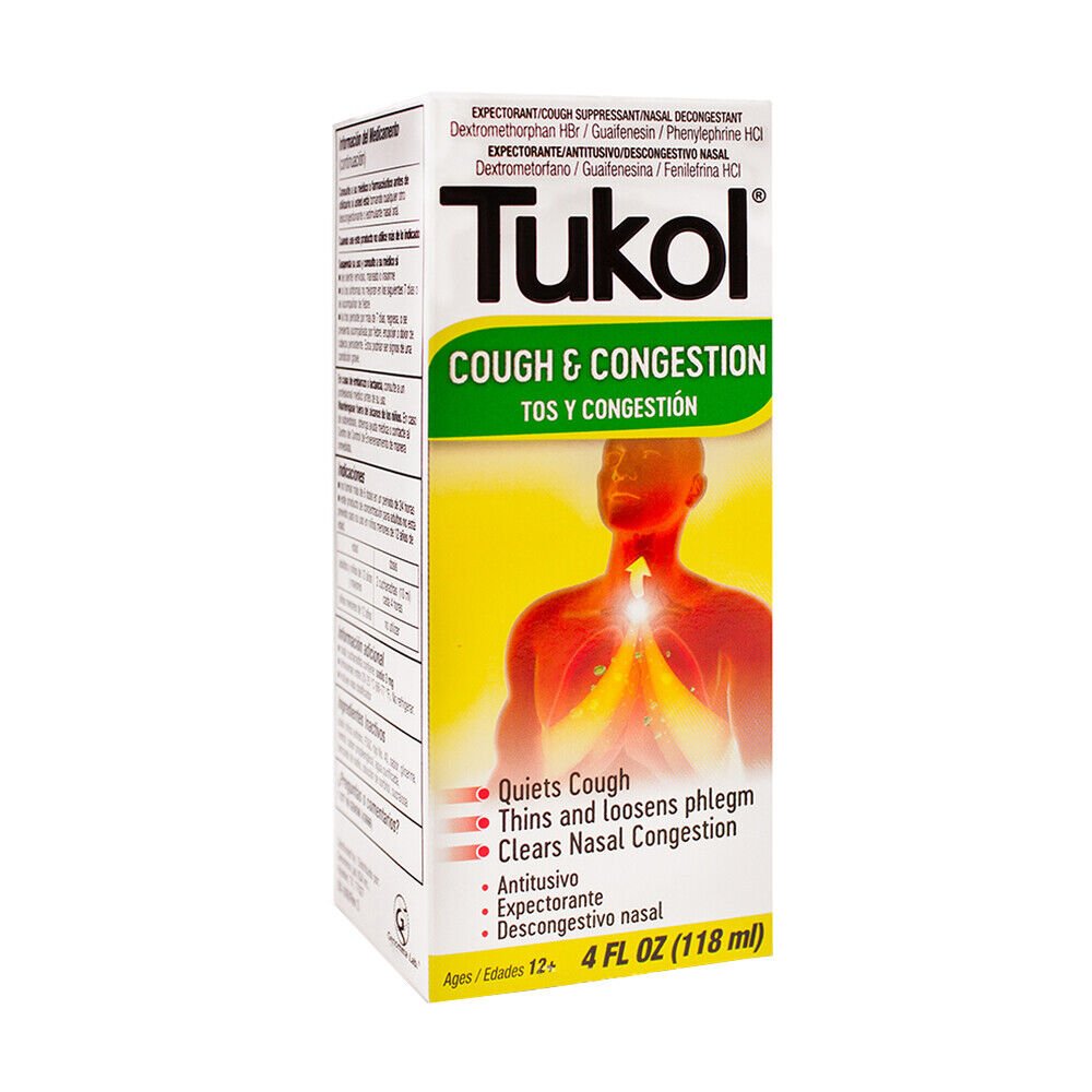 Tukol Cough & Congestion Cold Syrup. Effective Expectorant and