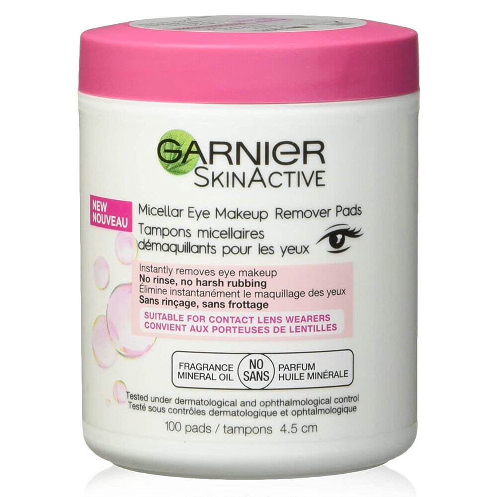 Garnier SkinActive Micellar Eye Makeup Remover Pads. With Aloe Vera
