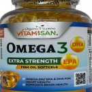 Omega 3 Fish Oil Capsules Triple Strength EPA & DHA, Burp-Less 120 sofgels NEW