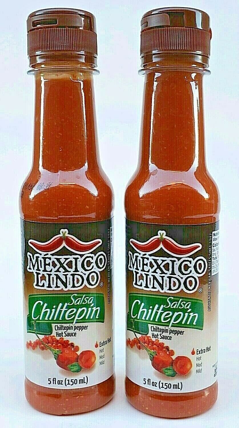 2 SALSAS CHILTEPIN MEXICO LINDO EXTRA HOT MEXICAN HOT SAUCE by Castillo