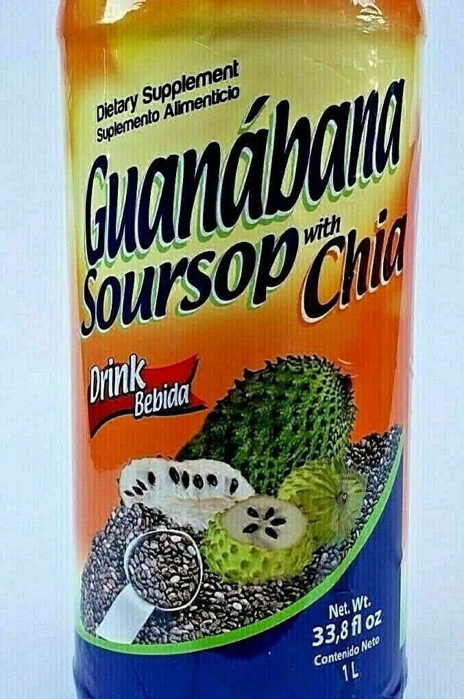 Guanabana with CHIA Soursop Juice Tropical Fruit 33,8 fL each Drink