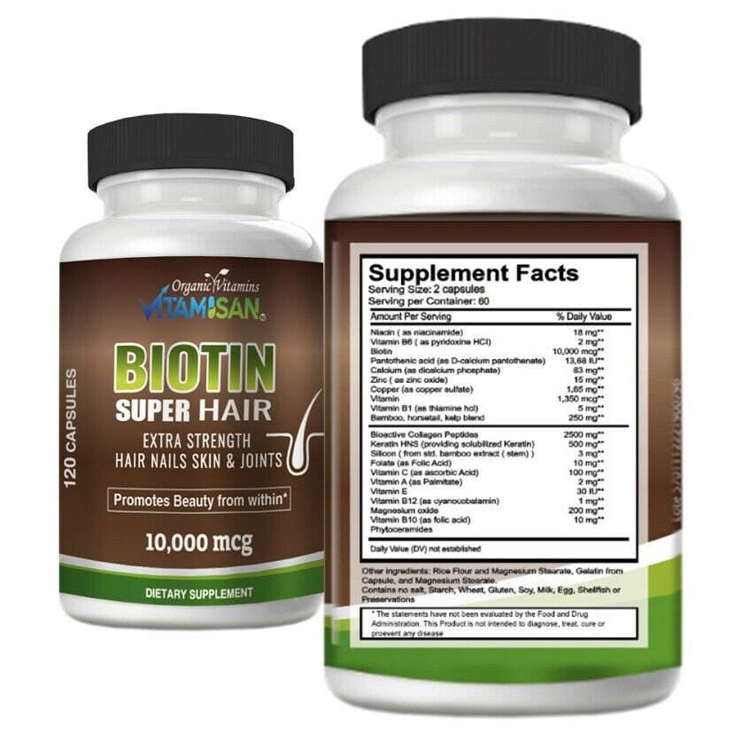 Biotin Collagen And Keratin Capsules Joints Skin And Hair Natural Vitamins New 3967