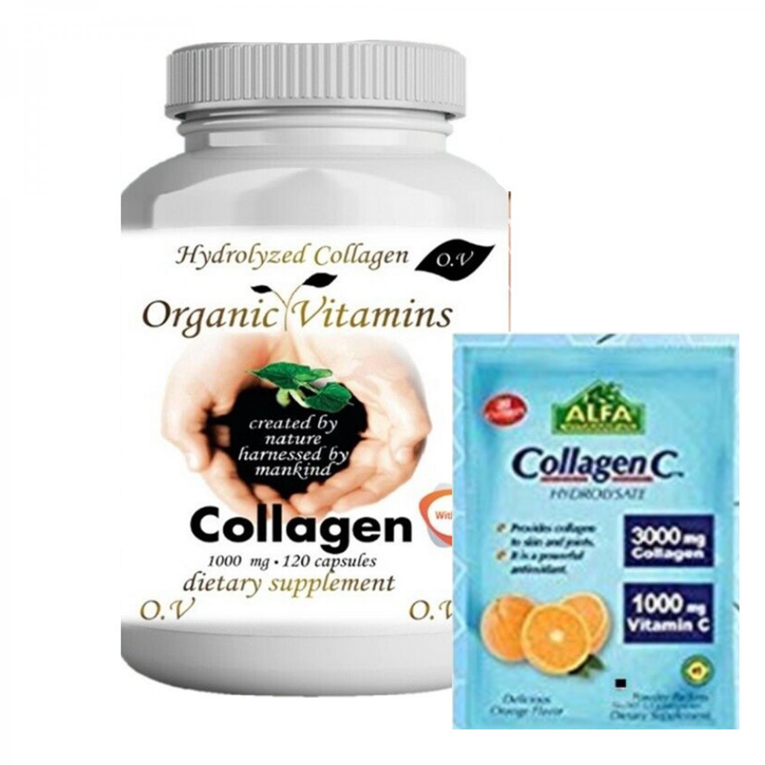 120 Capsules COLLAGEN HYDROLYSATE PLUS Vitamin C & FREE BIOTIN 5000 mg
