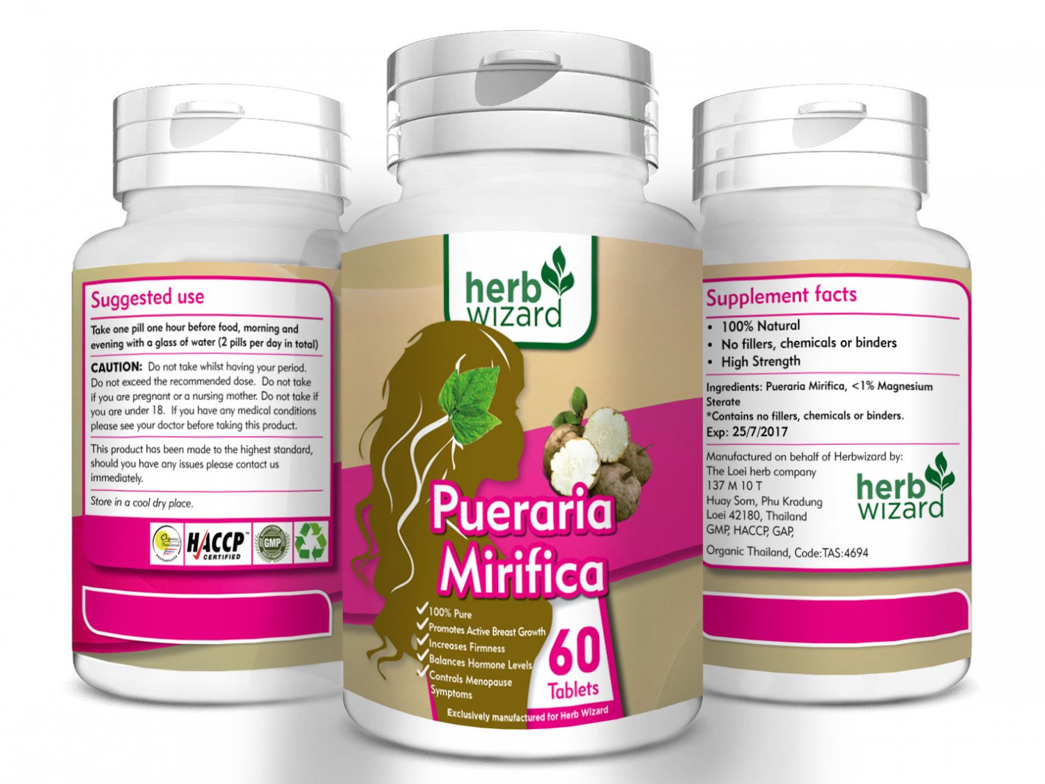 Pueraria mirifica 3000mg bust firming breast enlargement capsules.