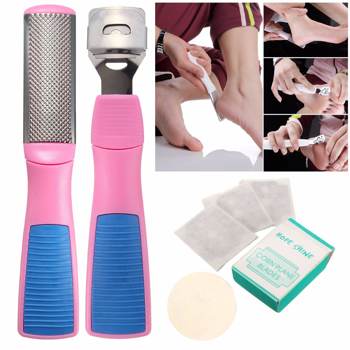 Foot Hard Skin Scraper Remover Pedicure Care Set Feet Callus Corn