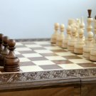 Wooden handmade board game set (chess, backgammon, checkers)