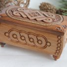 Carved wooden box with inlay Wooden Storage Chest Jewelry