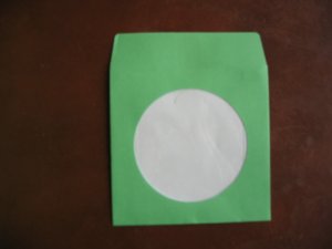 100  3" GREEN MINI CD-R PAPER SLEEVE ENVELOPE JS208