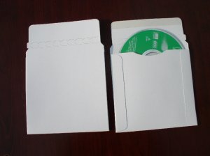 100 CARDBOARD CD/DVD MAILER W/SEAL, SEAM & FLAP - JS93