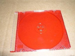 100 5.2mm SLIM CD JEWEL CASES W/ RED TRAY- PSC16RED