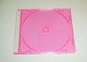 100 5.2mm SLIM CD JEWEL CASES W/ PINK TRAY- PSC16PNK