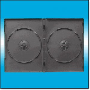 1000 BLACK DOUBLE DVD CASES - CLIPS ON SPINE - PSD33