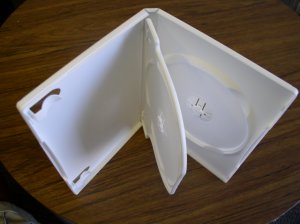1000  WHITE DOUBLE 2 DVD CD CASES w/ FLIP TRAY - PSD45