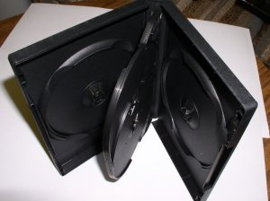 25 QUAD (4) DVD CASES, BLACK - PSD70 - Each Case Holds 4 DVD'S!