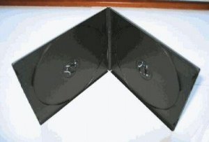 100 7MM DOUBLE POLY CD/DVD CASE W/SLEEVE, BLACK - PSC9