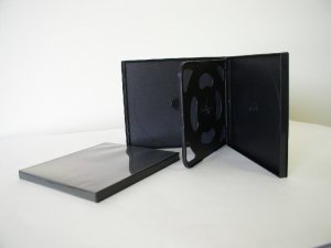 1000 SLIM BLACK QUAD CD / DVD POLY CASES PSC75