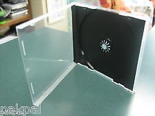 200 NEW 10.4MM SINGLE POLY CD DVD CASES W/BLACK TRAY ASSEMBLED BL1400
