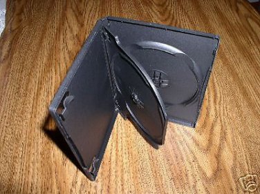 1000 DOUBLE DVD CASES W/CENTER FLIP TRAY, BLACK-PSD43