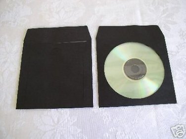 2000  BLACK CD PAPER SLEEVES w/ WINDOW & FLAP -  PSP40