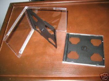 1000 DOUBLE CD JEWEL CASE CASES With BLACK TRAY - 2CD