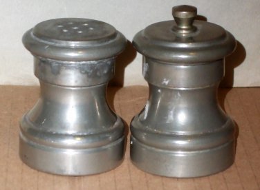 Vintage Pewter Salt and Pepper Mill Shakers - Italy